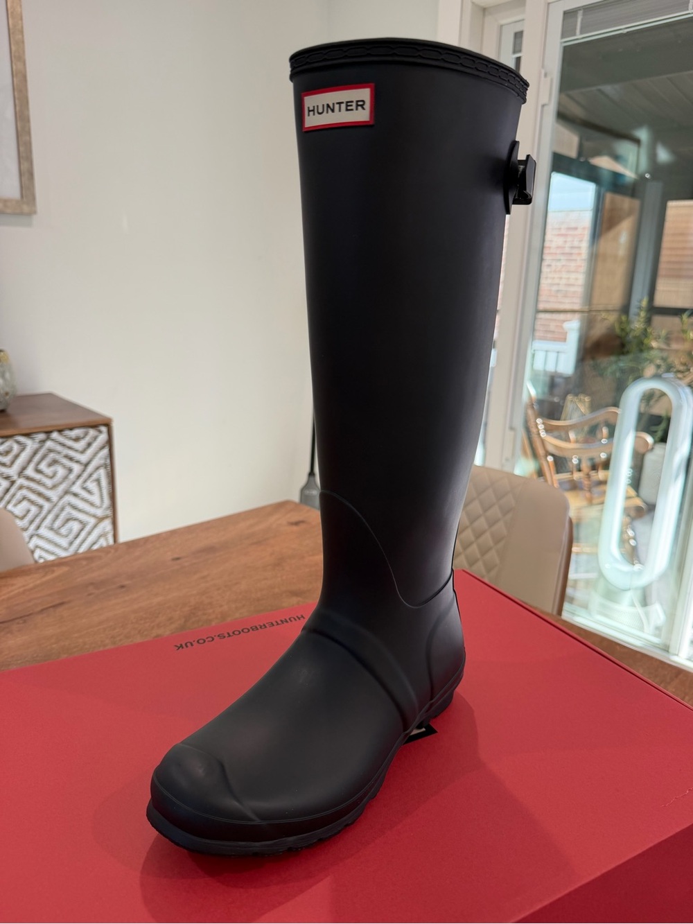 Hunter Tall Matte Black Rubber Rain Boots